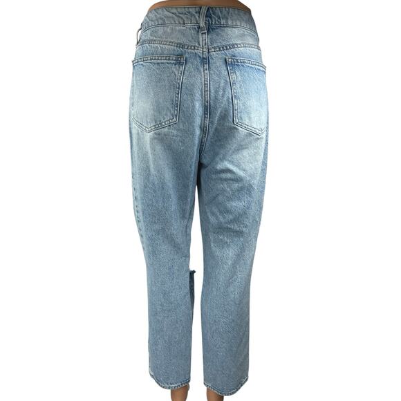 Pacsun Women's Blue Distressed Light Wash High Rise Straight Denim Jeans Size 29 - Picture 3 of 5